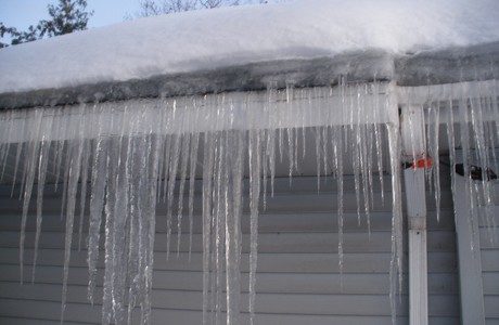 Ice dams . . . a result of Snowmageddon 2017