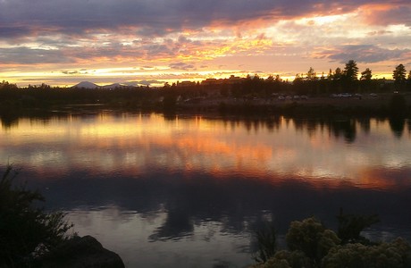 bend sunset over the dog park